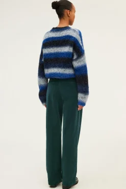 Pablo Pantalon flare en velours à côtes - NUR Vert Cheap