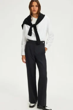 Pablo Pantalon large à boutons en strass - NADA Noir Flash Sale