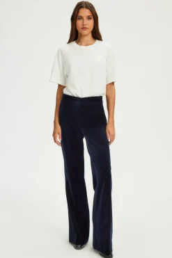 Pablo Pantalon large en velours lisse - NAIS Marine Outlet