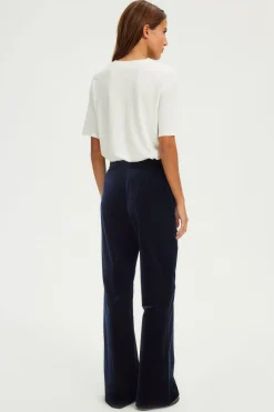 Pablo Pantalon large en velours lisse - NAIS Marine Outlet