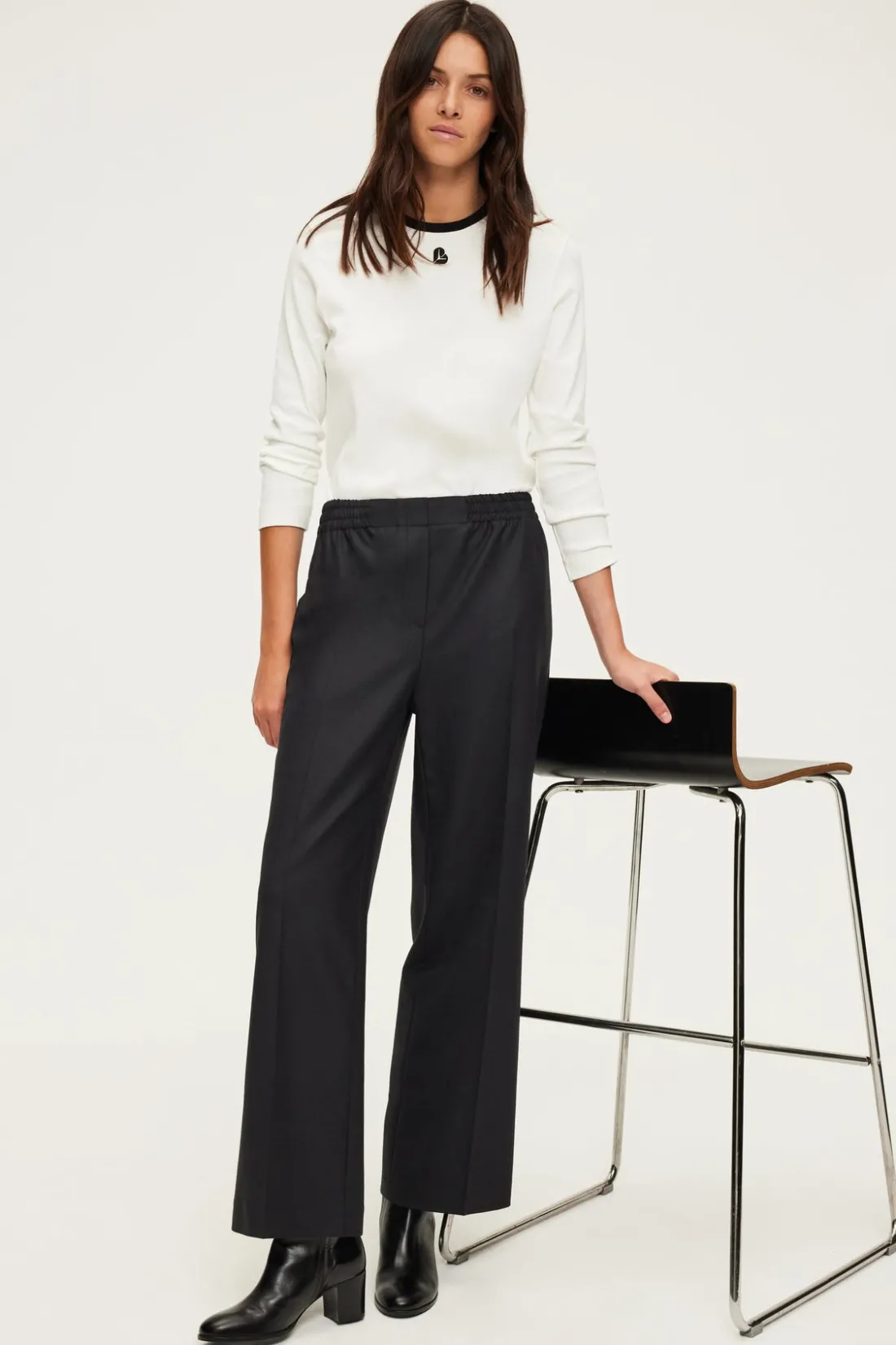 Pablo Pantalon large élastiqué - NAYELY Noir Discount