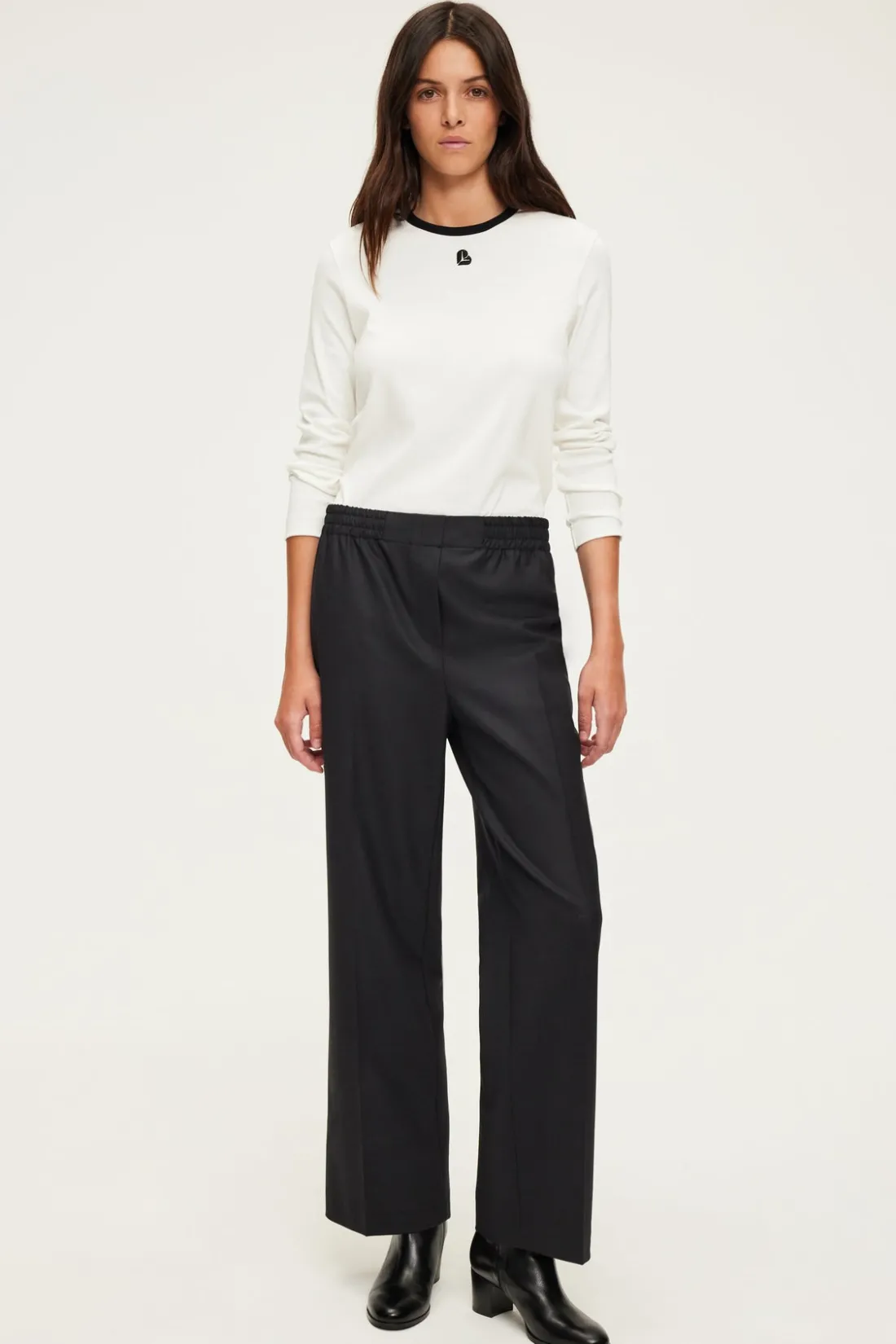 Pablo Pantalon large élastiqué - NAYELY Noir Discount