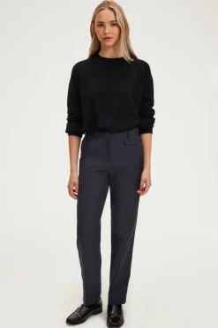 Pablo Pantalon slim à petits carreaux - NOLWENN Marine Discount
