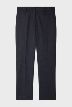 Pablo Pantalon slim à petits carreaux - NOLWENN Marine Discount
