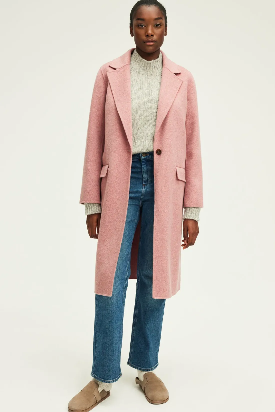 Pablo Pardessus en laine double face - LISSANDRE Rose Discount