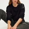 Pablo Pull à boutons en strass - JASSIA Noir Discount