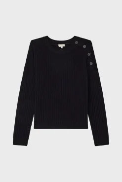 Pablo Pull à boutons en strass - JASSIA Noir Discount