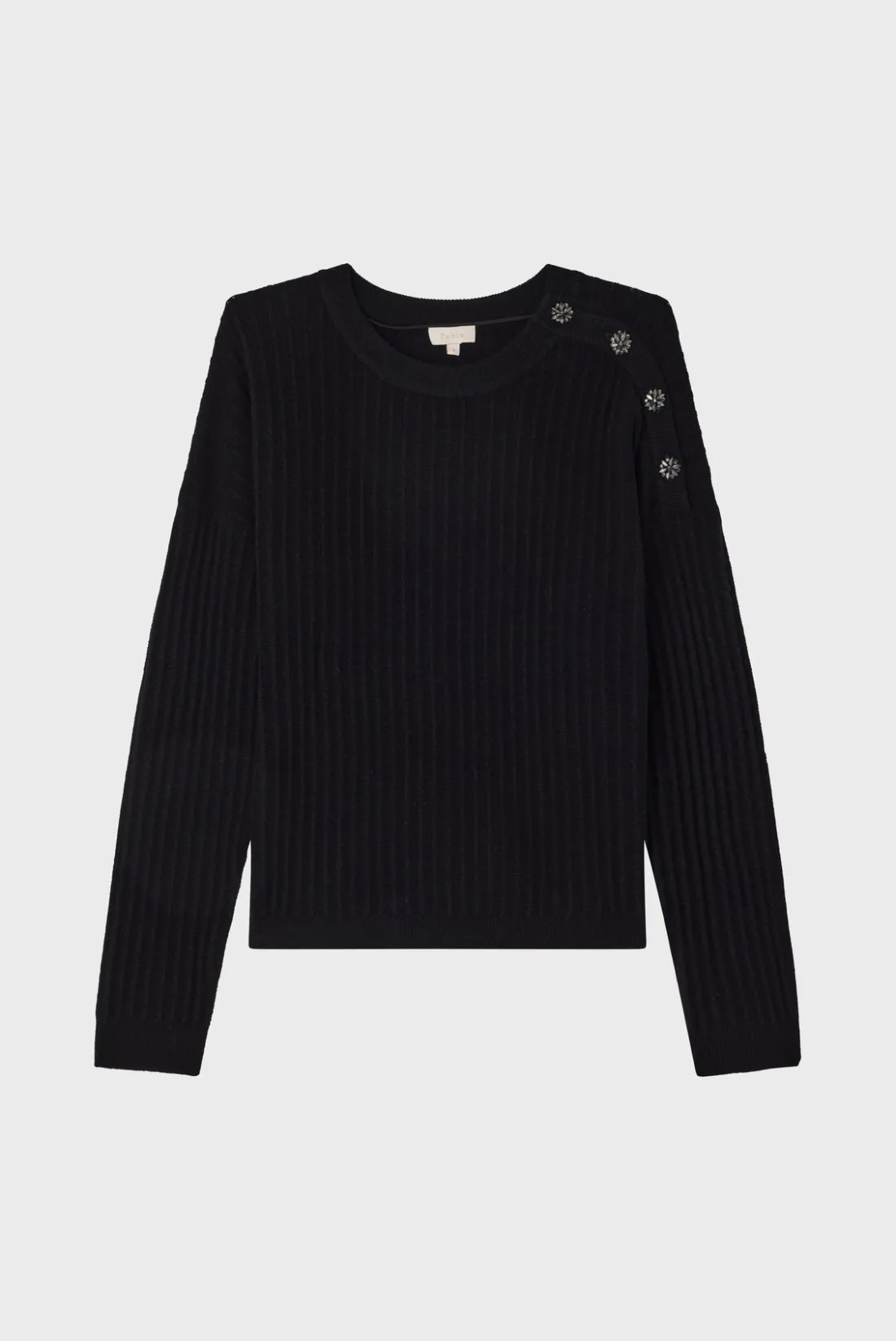 Pablo Pull à boutons en strass - JASSIA Noir Discount