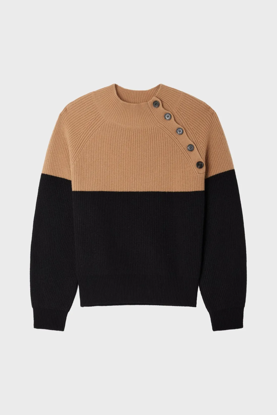 Pablo Pull à col montant bicolore - JOVIANE Noir Cheap