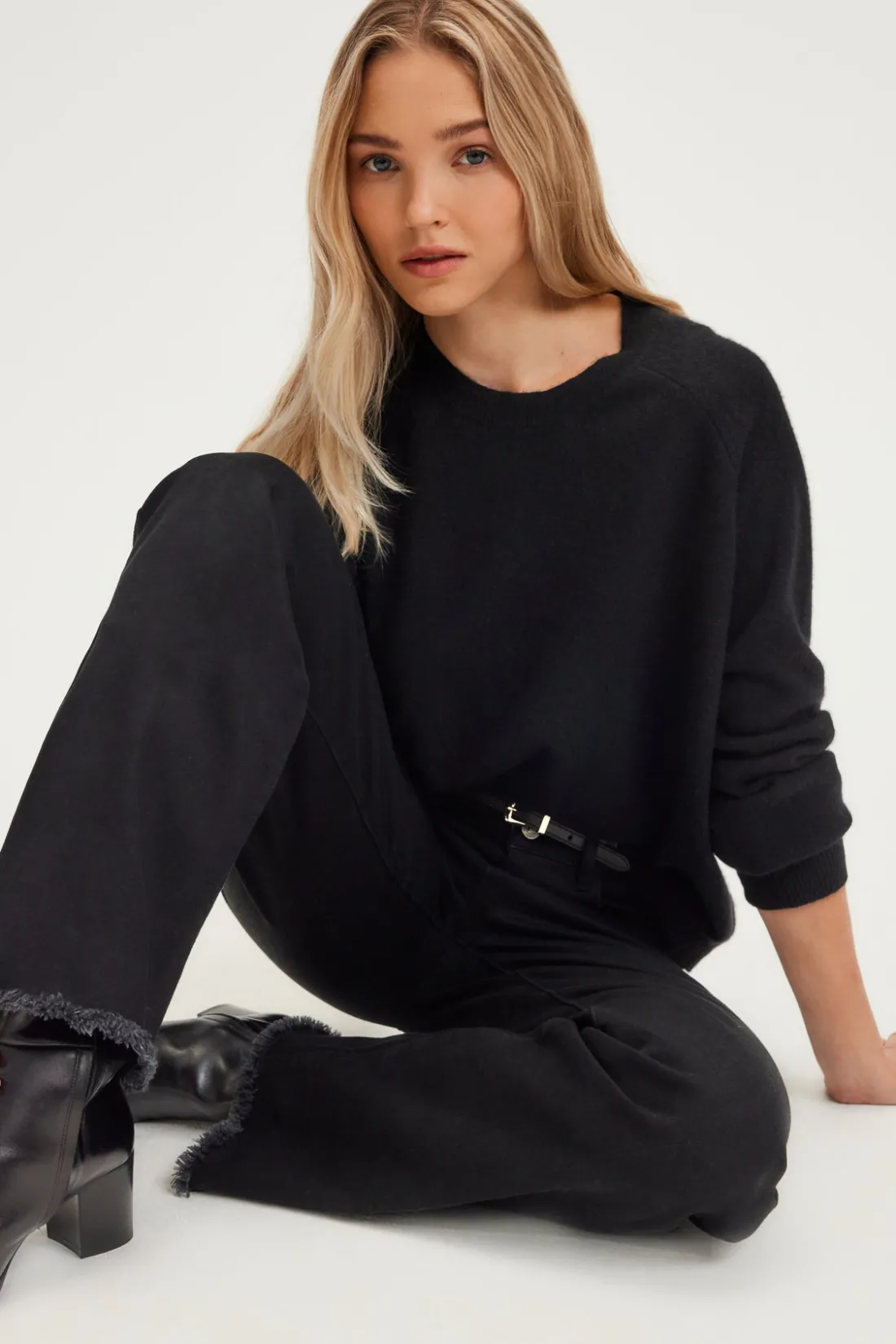 Pablo Pull col rond en cachemire - JULISSA Noir Outlet