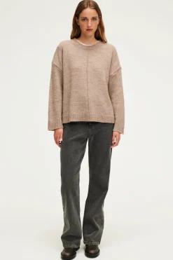 Pablo Pull col rond en laine mélangée beige - JOSSIA Beigerosé Cheap