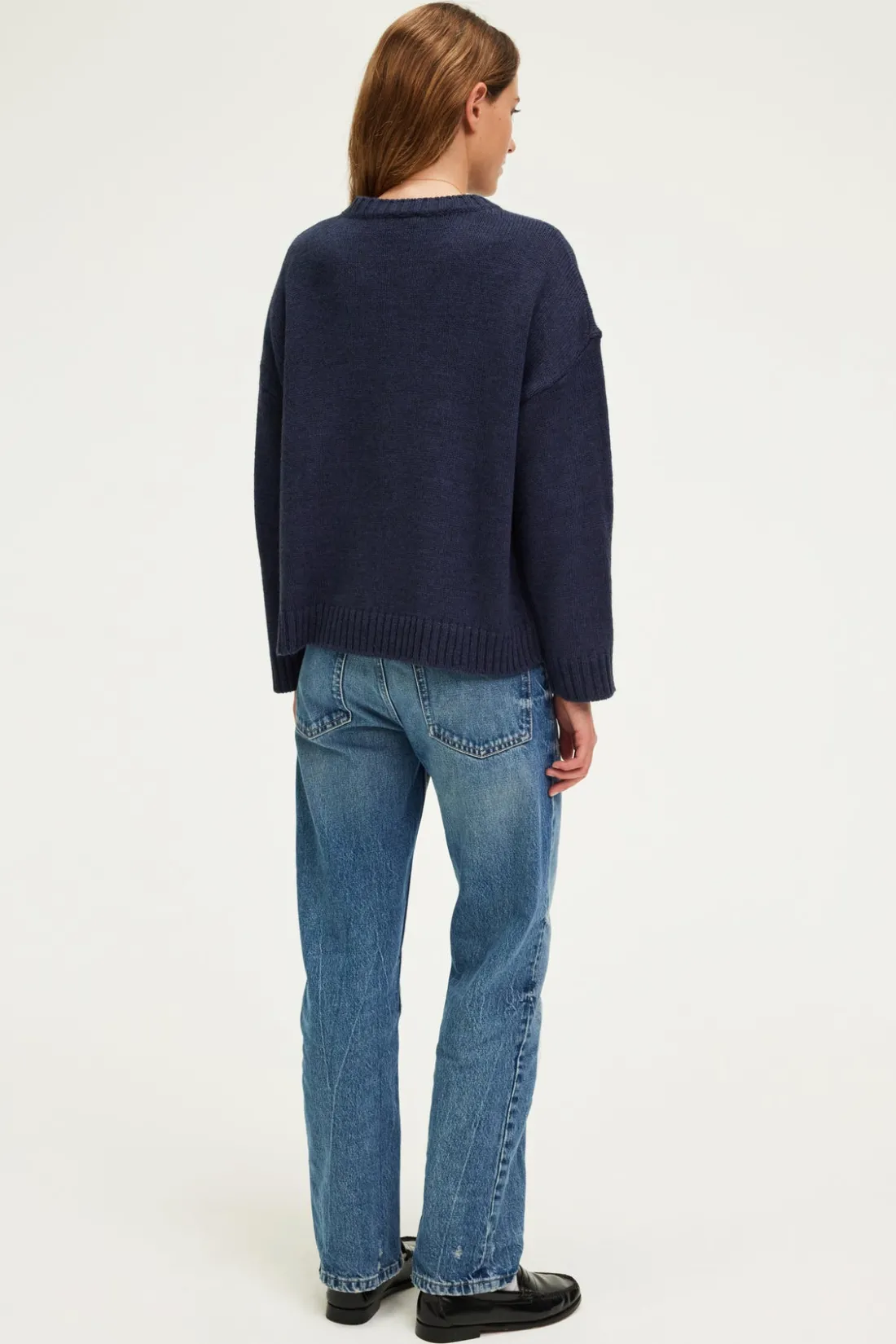 Pablo Pull col rond en laine mélangée marine - JOSSIA Jeans Fashion