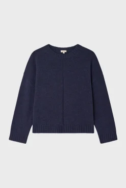 Pablo Pull col rond en laine mélangée marine - JOSSIA Jeans Fashion