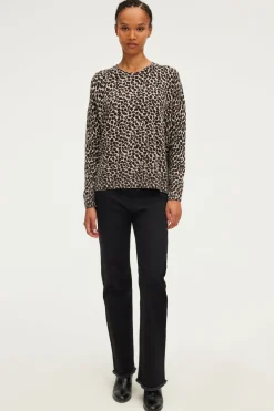 Pablo Pull col rond léopard - JACQUEMINE Beige Outlet