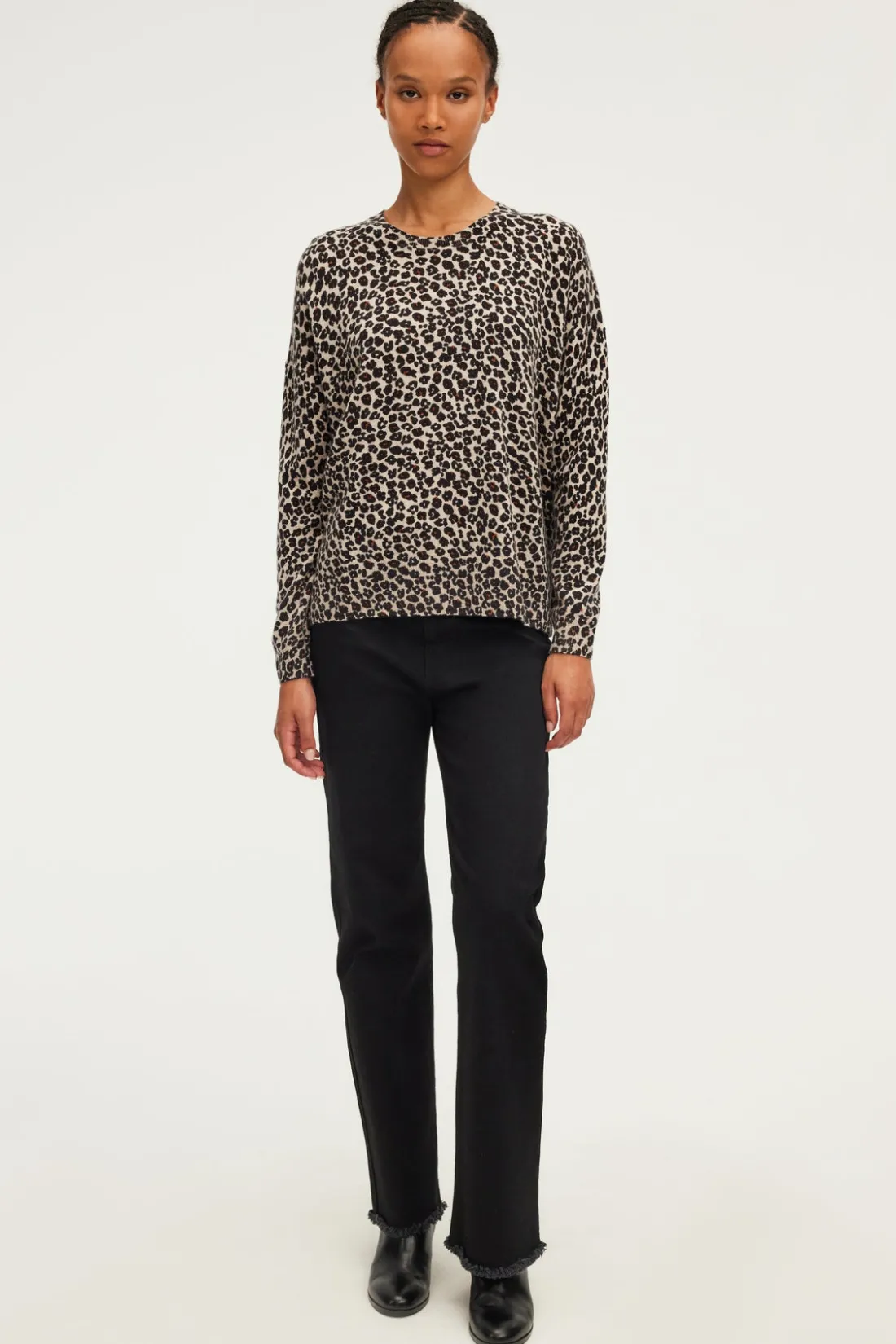 Pablo Pull col rond léopard - JACQUEMINE Beige Outlet