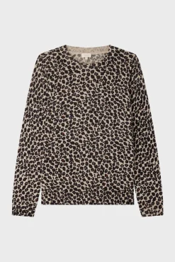 Pablo Pull col rond léopard - JACQUEMINE Beige Outlet