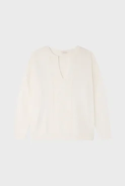 Pablo Pull écru ajouré en laine - JULICIA Ecru Sale
