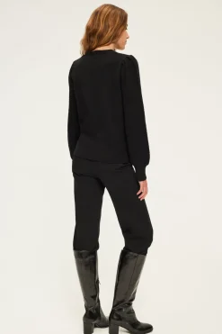Pablo Pull en laine à manches ajourées - JANITA Noir Best Sale