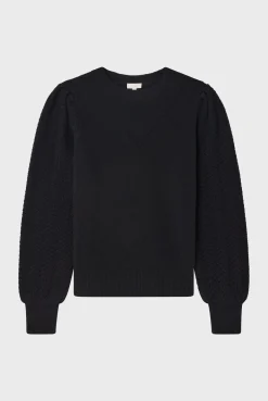 Pablo Pull en laine à manches ajourées - JANITA Noir Best Sale