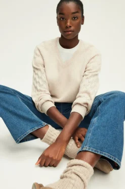Pablo Pull en laine aux manches ajourées - JIOTI Beigerosé Fashion