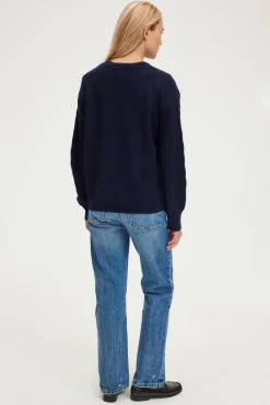 Pablo Pull en laine aux manches ajourées - JIOTI Marine Best