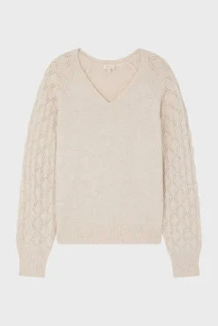 Pablo Pull en laine aux manches ajourées - JIOTI Beigerosé Fashion