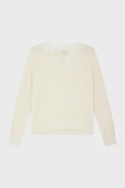 Pablo Pull mohair à col dentelle - JULETTE Ecru Discount