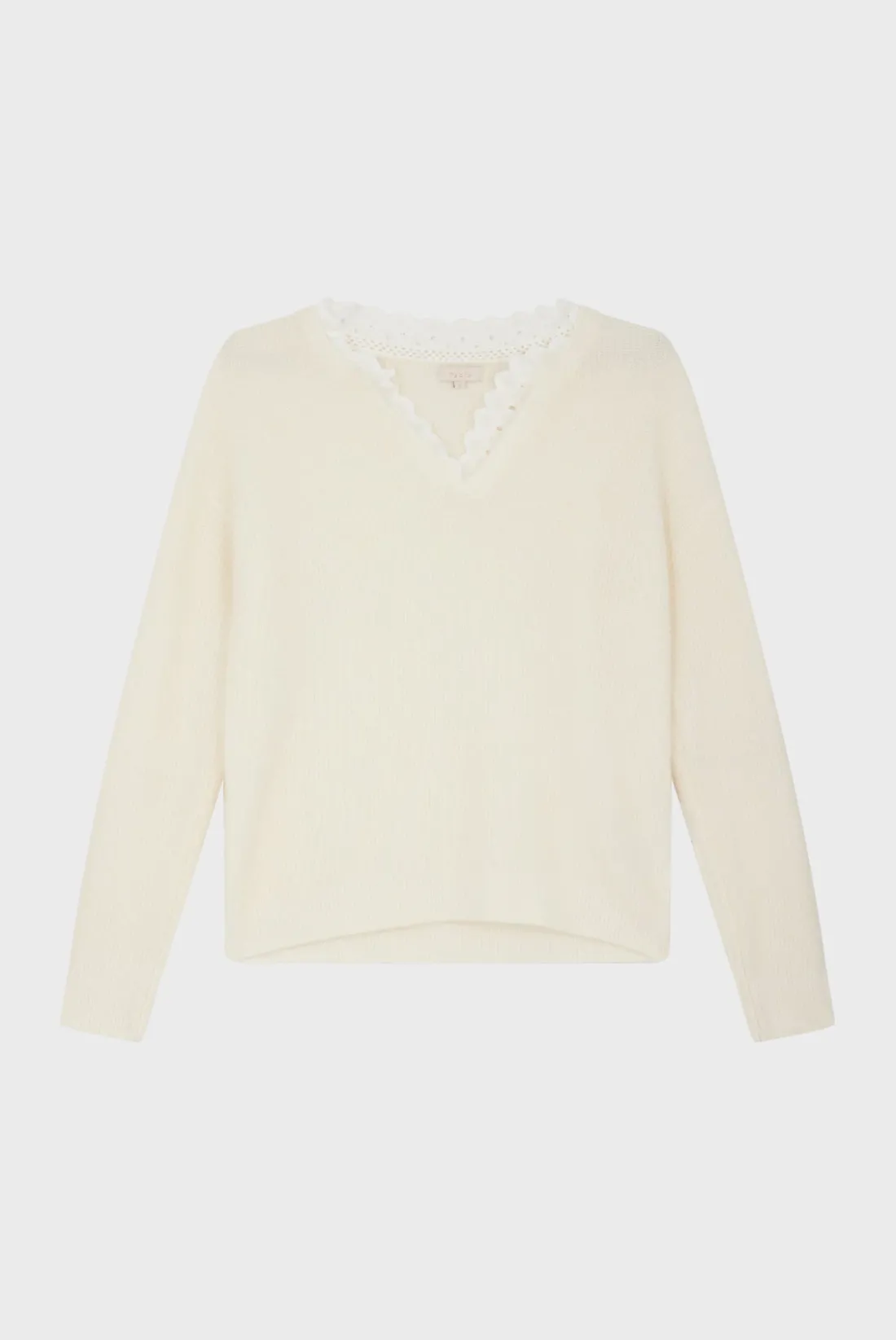 Pablo Pull mohair à col dentelle - JULETTE Ecru Discount