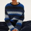 Pablo Pull épais oversize à rayures - JOYA Bleuocean Clearance