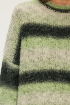 Pablo Pull épais oversize à rayures - JOYA VertKaki Outlet