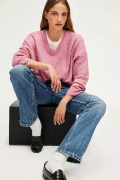 Pablo Pull V oversize chiné - JOURNA Rose Fashion