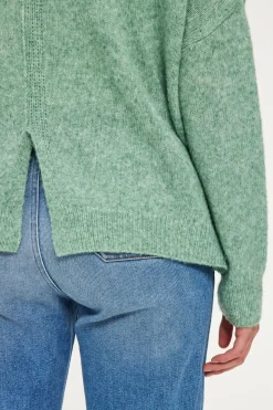 Pablo Pull V oversize chiné - JOURNA Vert Outlet