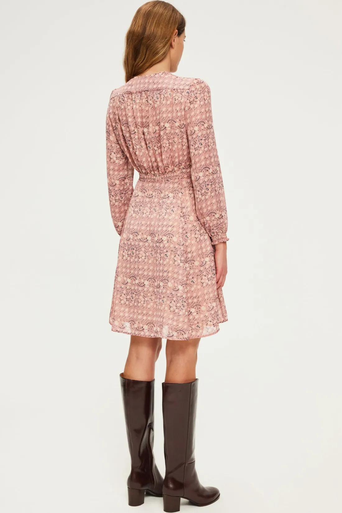 Pablo Robe courte à fleurs et lurex - SOLINE Nude Flash Sale