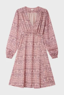 Pablo Robe courte à fleurs et lurex - SOLINE Nude Flash Sale