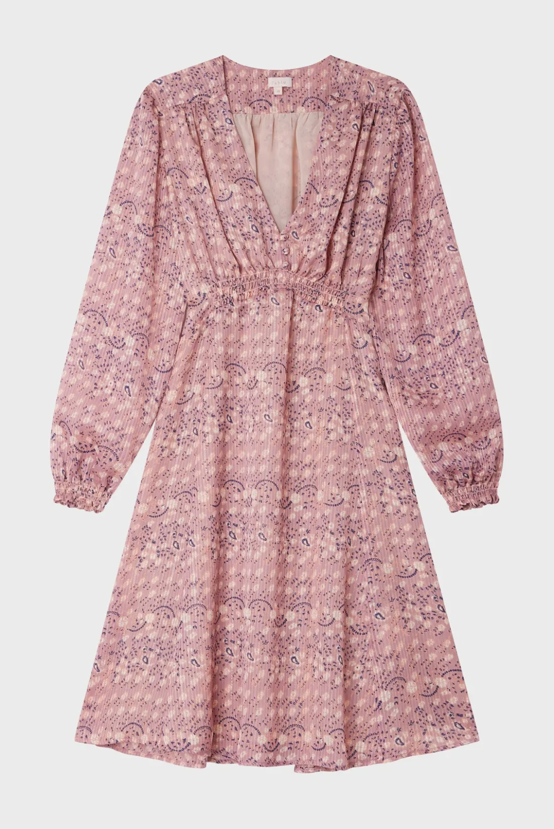 Pablo Robe courte à fleurs et lurex - SOLINE Nude Flash Sale