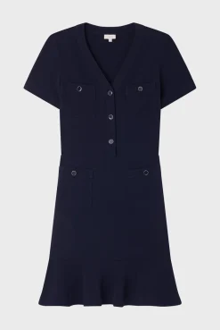 Pablo Robe courte cintrée à volants - SYRINN Marine New