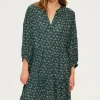 Pablo Robe courte et droite à fleurs - SIRINE Vert Discount