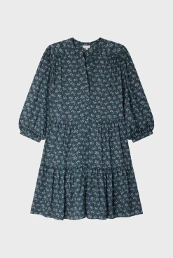 Pablo Robe courte et droite à fleurs - SIRINE Vert Discount