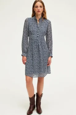 Pablo Robe courte imprimé floral bicolore - SHANA Indigo Online