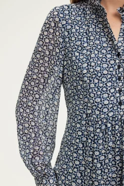 Pablo Robe courte imprimé floral bicolore - SHANA Indigo Online