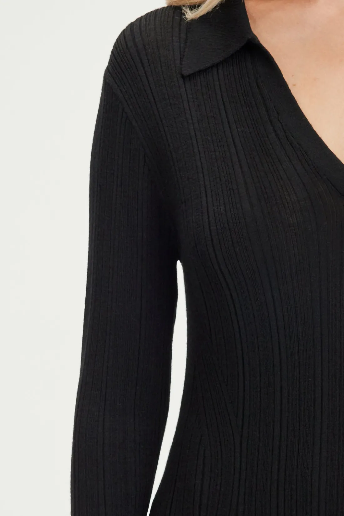 Pablo Robe en laine fine à côtes - SYRIELLE Noir Cheap