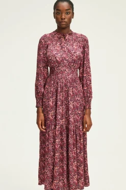 Pablo Robe longue cintrée à fleurs -SALIANE Rose Flash Sale