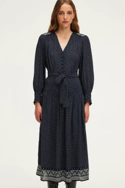 Pablo Robe longue cintrée imprimée - SYLVIA Marine Cheap