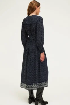 Pablo Robe longue cintrée imprimée - SYLVIA Marine Cheap
