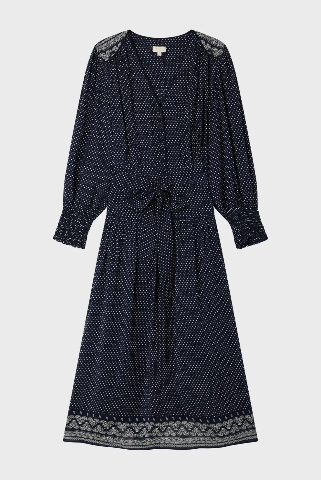 Pablo Robe longue cintrée imprimée - SYLVIA Marine Cheap
