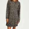 Pablo Robe léopard courte en laine - SEVANE Beige Flash Sale