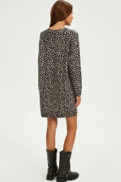 Pablo Robe léopard courte en laine - SEVANE Beige Flash Sale