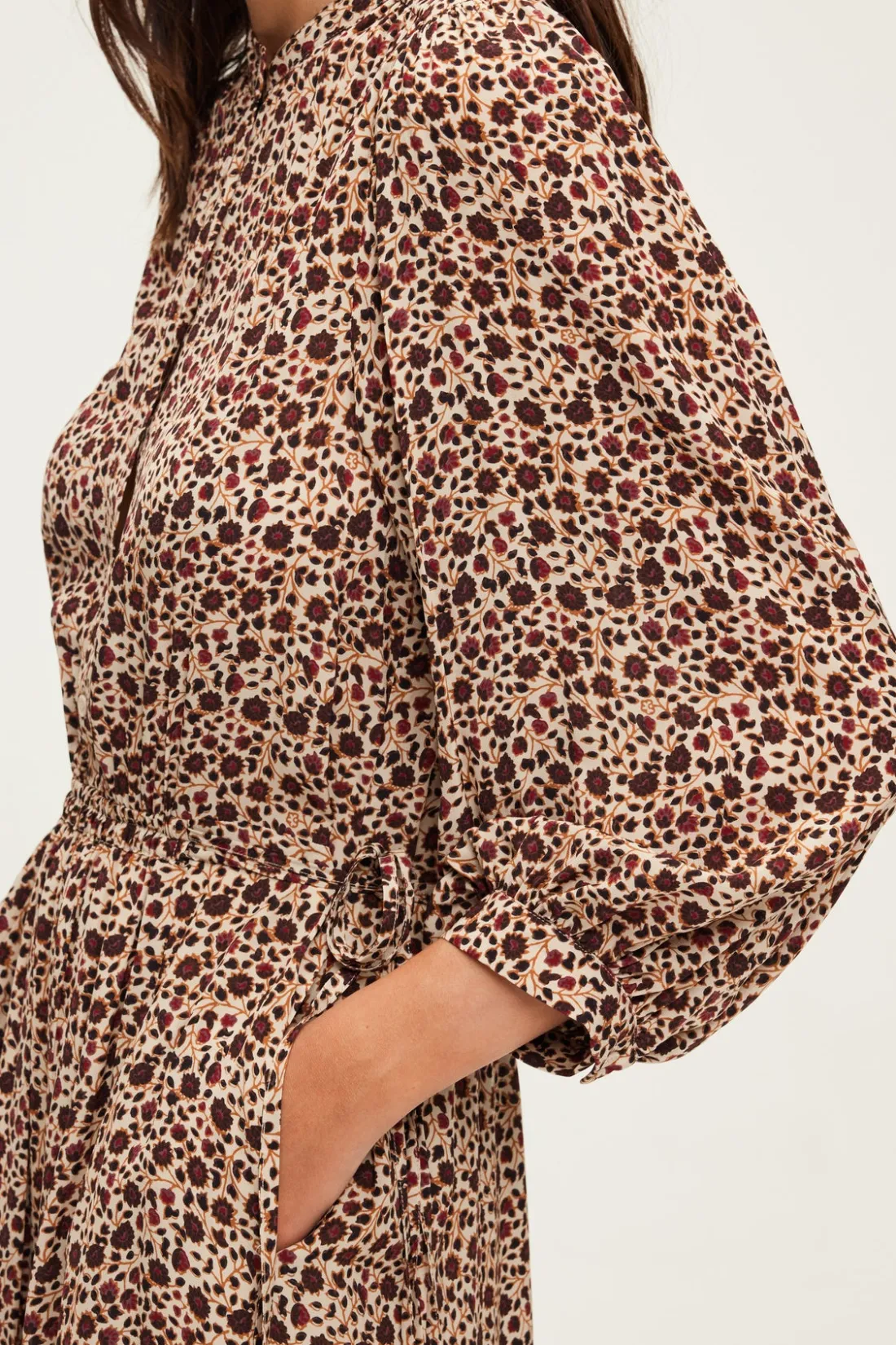 Pablo Robe midi à fleurs - SOIZIC Naturel Best Sale