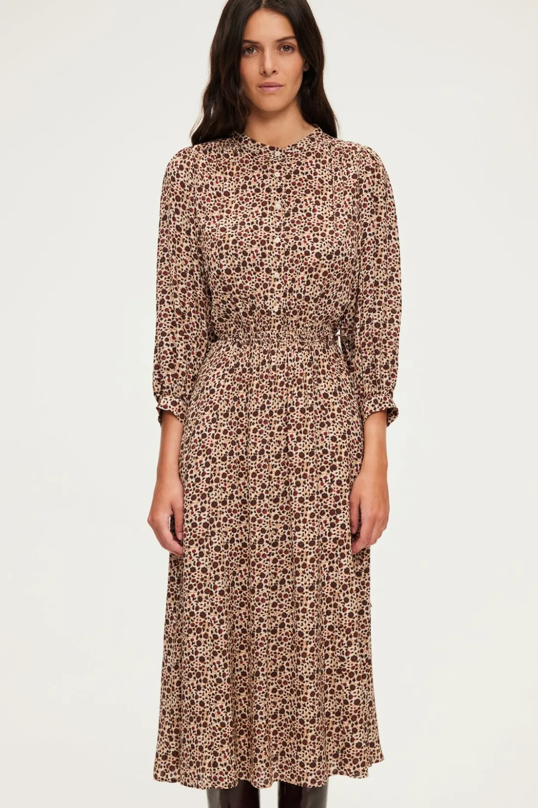 Pablo Robe midi à fleurs - SOIZIC Naturel Best Sale