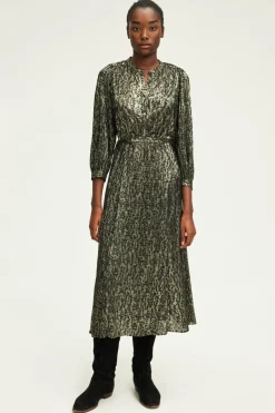 Pablo Robe midi en lurex léopard - SYDONIE Noir Best